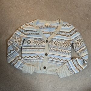 Jessica Simpson Beige and Blue Patterned Cardigan